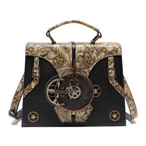 Retro style cowhide women's shoulder crossbody bag